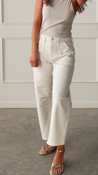 Ecru Utility Barrel Denim