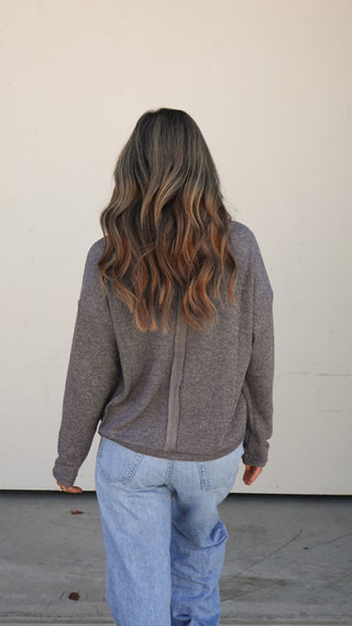 Gray Collared Knit Top