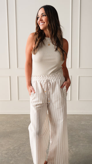 Stone High-Neck Ribbed Tank