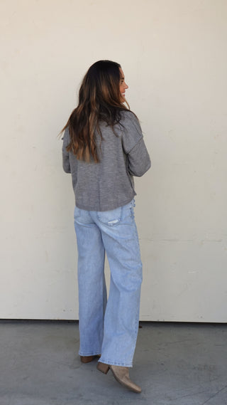 Gray Cardigan with Pockets