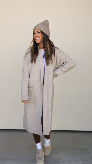 Oatmeal Longline Duster Cardigan