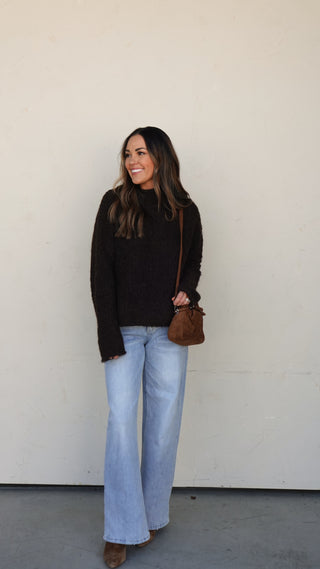Chocolate Brown Fuzzy Sweater