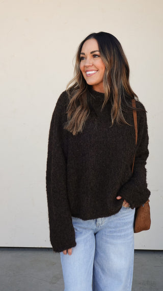 Chocolate Brown Fuzzy Sweater