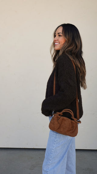 Chocolate Brown Fuzzy Sweater