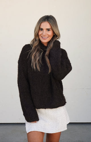 Chocolate Brown Fuzzy Sweater