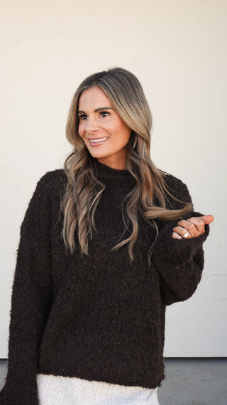 Chocolate Brown Fuzzy Sweater