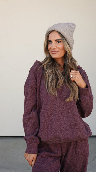 Dark Cherry Hoodie Top