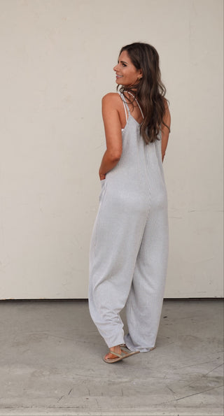 Pinstripe Sleeveless Slouchy Jumpsuit