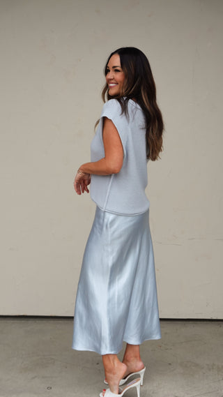 Cloud Blue Sleeveless Knit Top