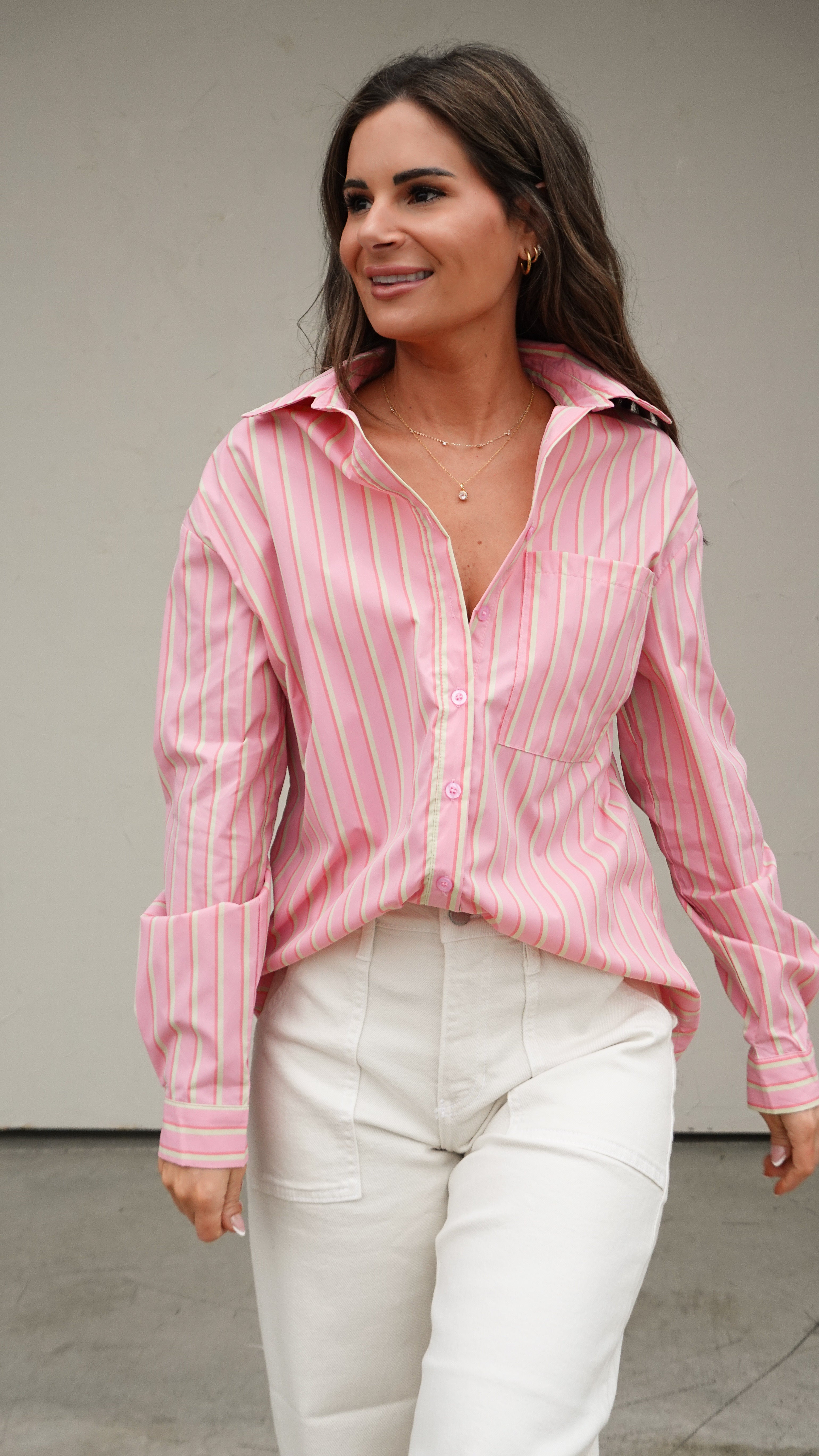Pink Striped Button-Down Shirt