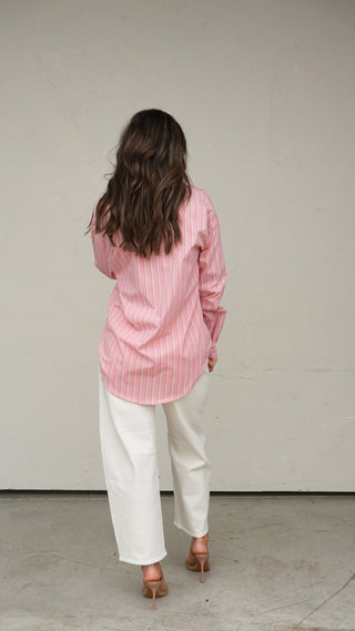 Pink Striped Button-Down Shirt