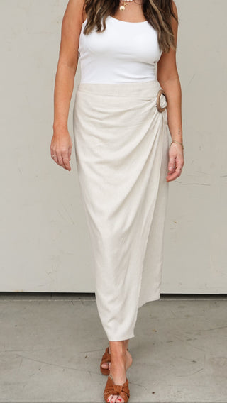 Oatmeal Wrap-Style Skirt