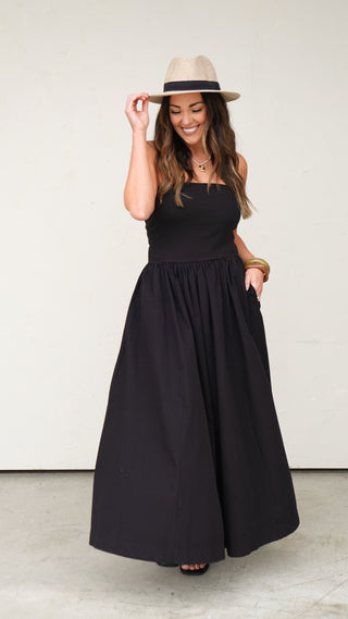 Black Strapless Maxi Dress