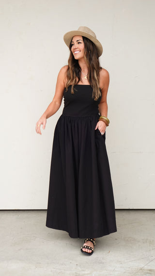 Black Strapless Maxi Dress