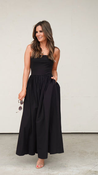 Black Strapless Maxi Dress