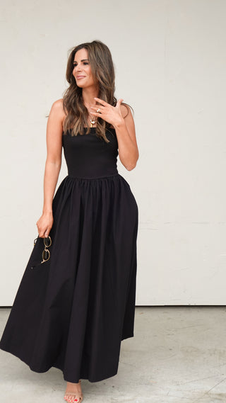 Black Strapless Maxi Dress