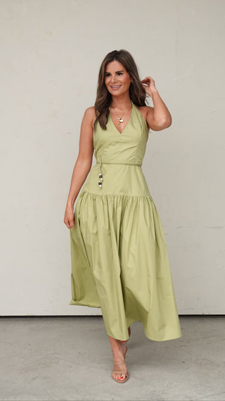 Pistachio Halter Maxi Dress