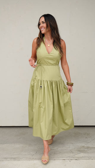 Pistachio Halter Maxi Dress