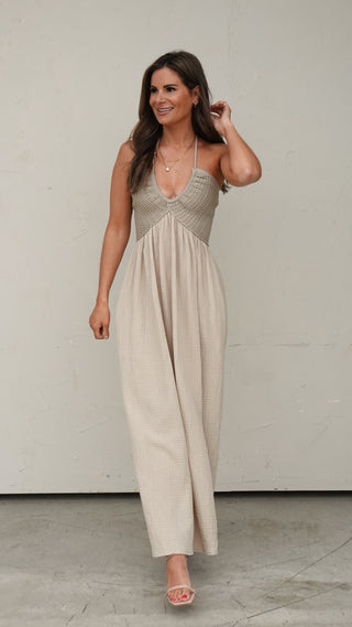 Sand Maxi with Crochet/Bead Detail