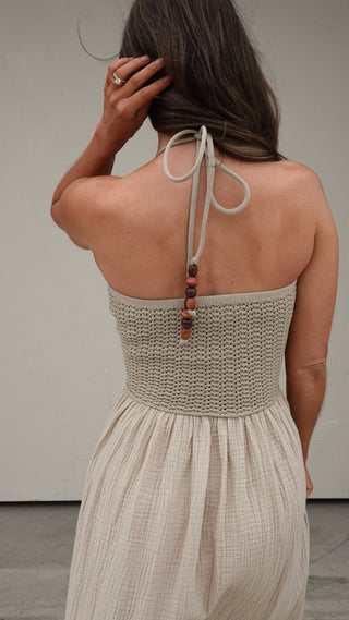 Sand Maxi with Crochet/Bead Detail