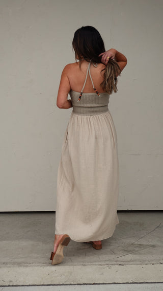 Sand Maxi with Crochet/Bead Detail