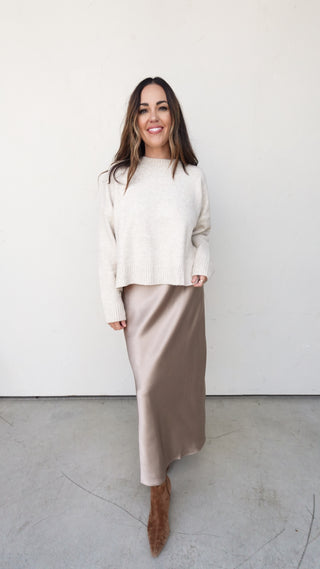 Oat Tie-Back Reversible Sweater