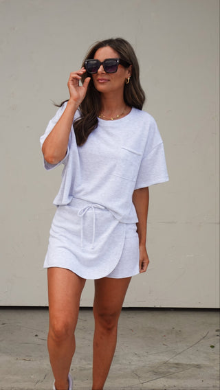 Gray French Terry Short Sleeve Top