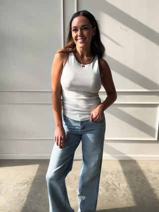 Charcoal Contrast Tank Top