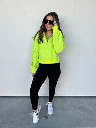 Lime Green Half Zip Pullover