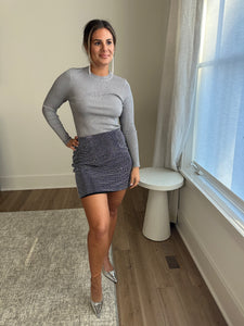 Crewneck Two-Toned Gray Basic Top