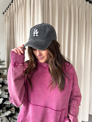 LA Embroidered Charcoal Hat