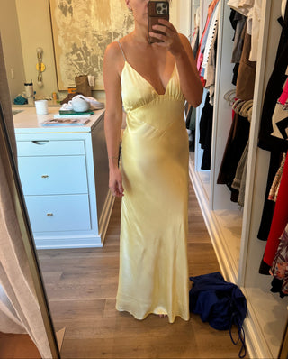 Yellow Satin Gown - Medium