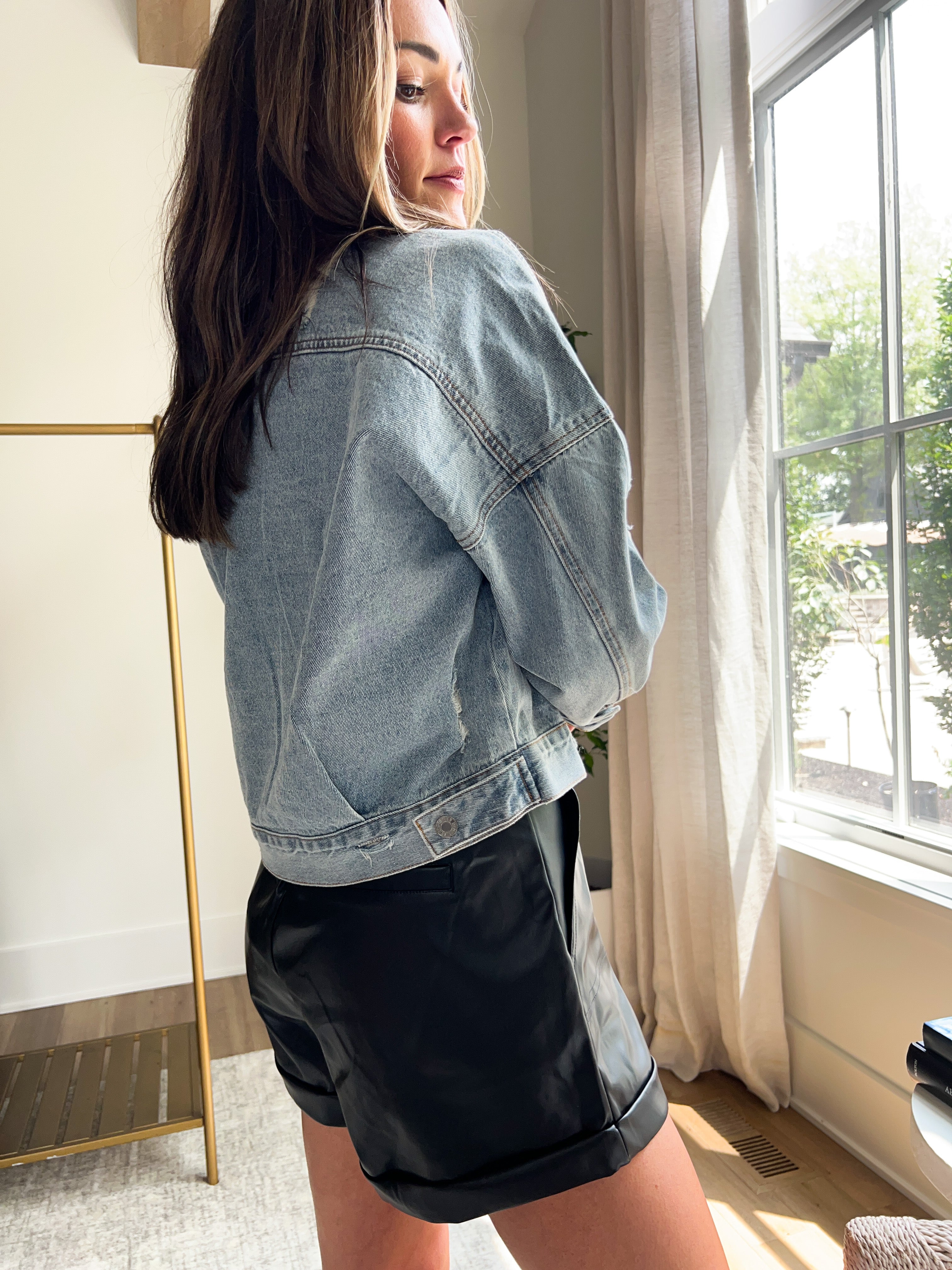 Black Faux Leather Shorts