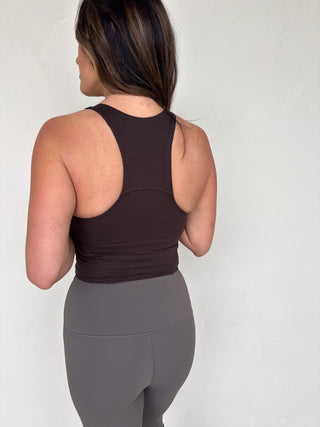 Brown Buttersoft Racerback Active Tank