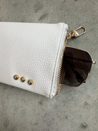 Cream Zipper Case for Glasses