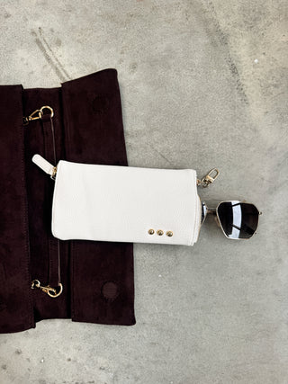 Cream Zipper Case for Glasses