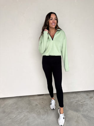 Mint Green Half-Zip Pullover