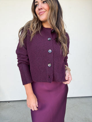 Plum Soft Knit Cardigan