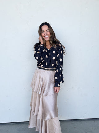 Polka Dot Button-Down Top