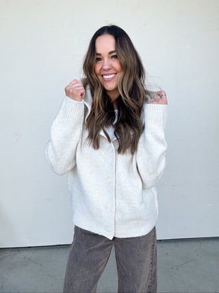 Oatmeal Hooded Cardgian