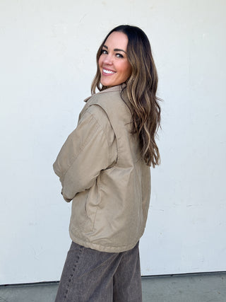 Olive Oversized Barn Jacket