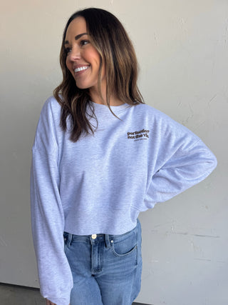 Gray Puff Print Crewneck Sweatshirt