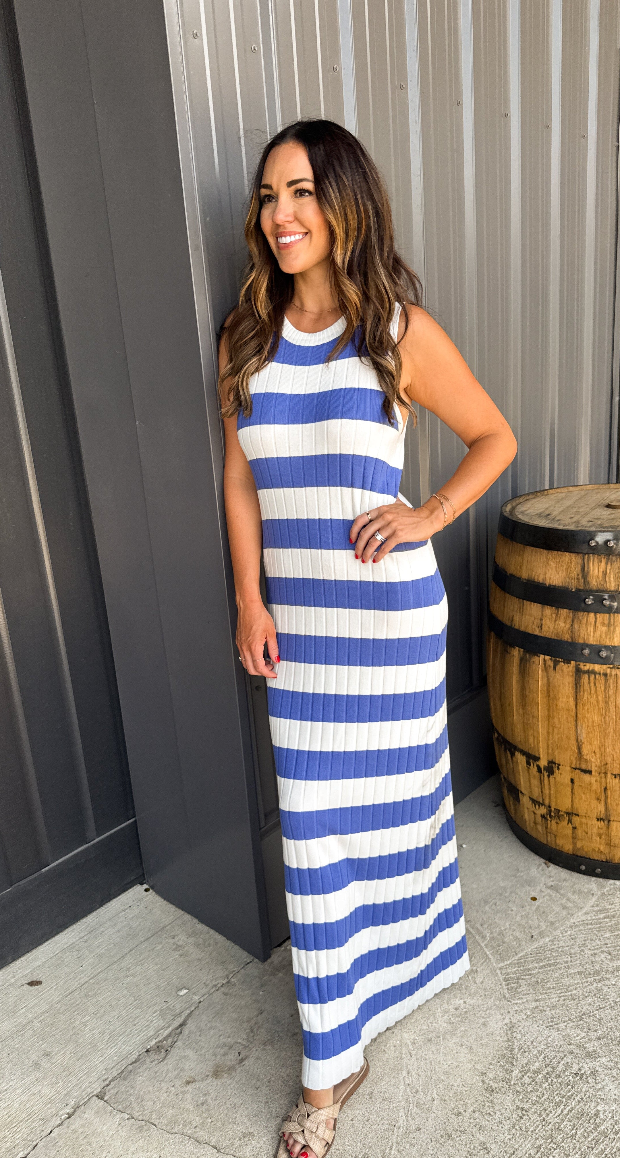 Blue/White Striped Maxi Dress - | Coco The Shop Large Blue/White Striped Maxi Dress - | Coco The Shop Large