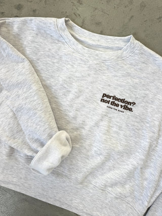 Gray Puff Print Crewneck Sweatshirt