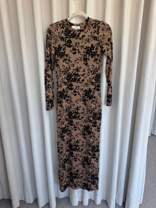 Mesh/Velvet Floral Dress - Medium - Never Worn