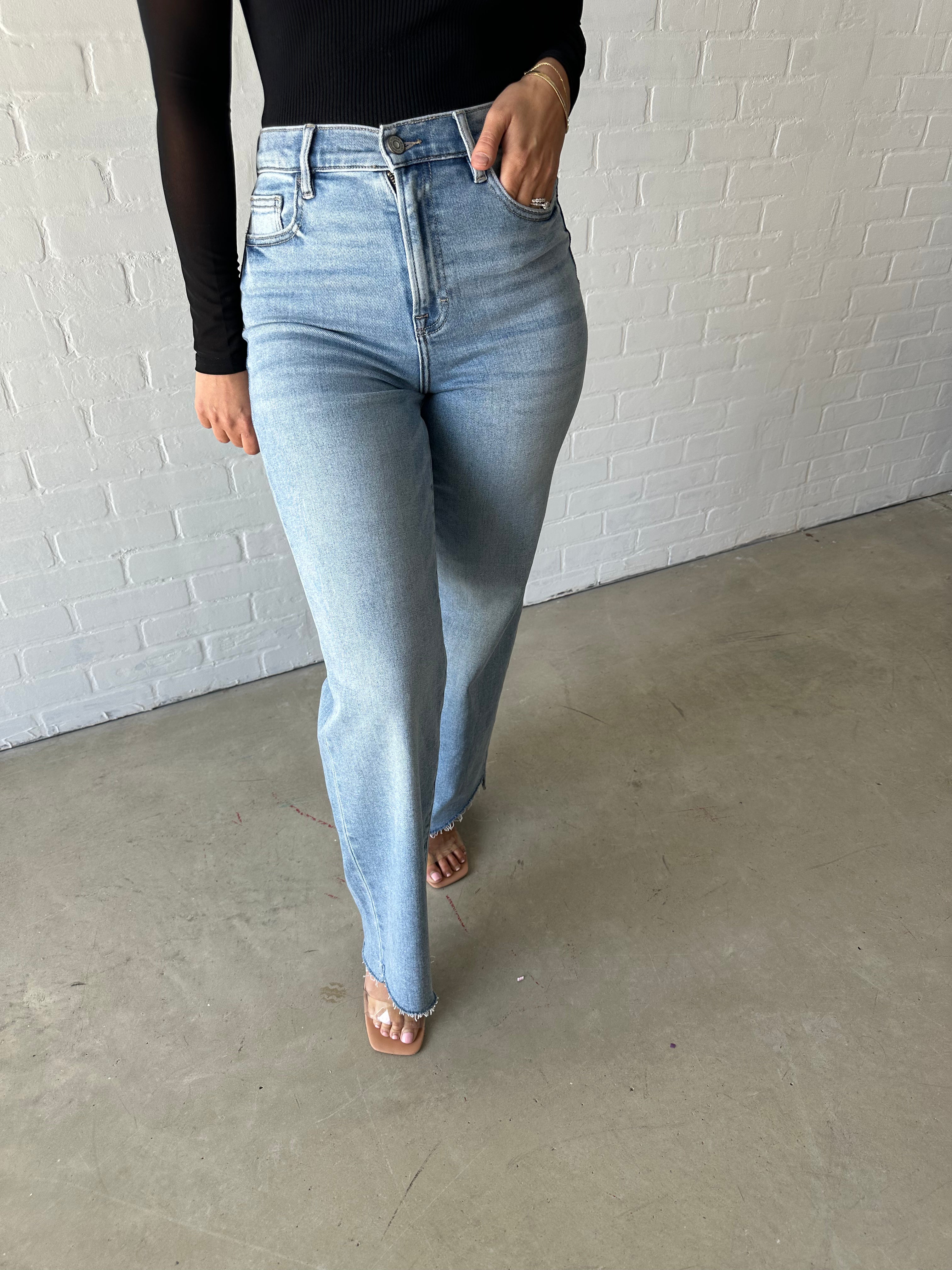 High-Waisted Wide-Leg Denim