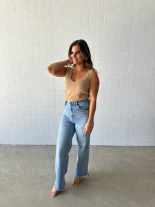 High-Waisted Wide-Leg Denim