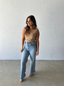 Gold Shimmer V-Neck Tank