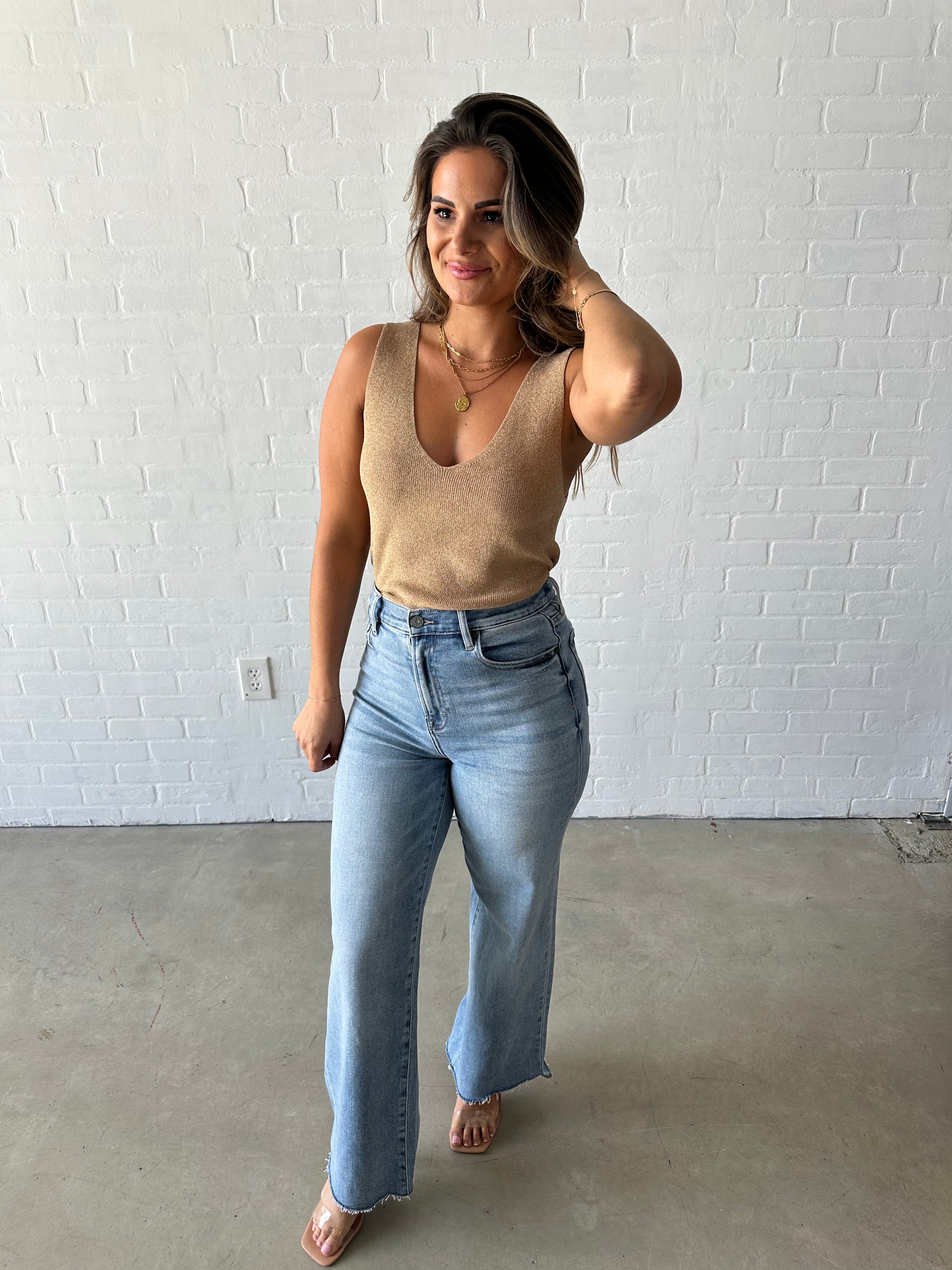 High-Waisted Wide-Leg Denim