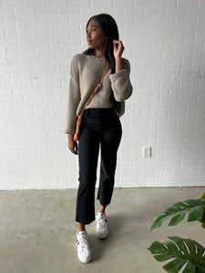 Black Denim Straight Jeans